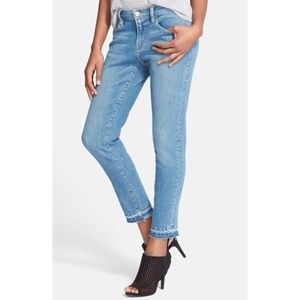 FRAME Le Garcon Cropped Raw Hem Jeans